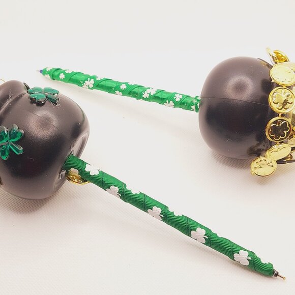 Gold, Black & Green Pot of Gold Pens and Holder (StPat4) - Picture 10 of 10